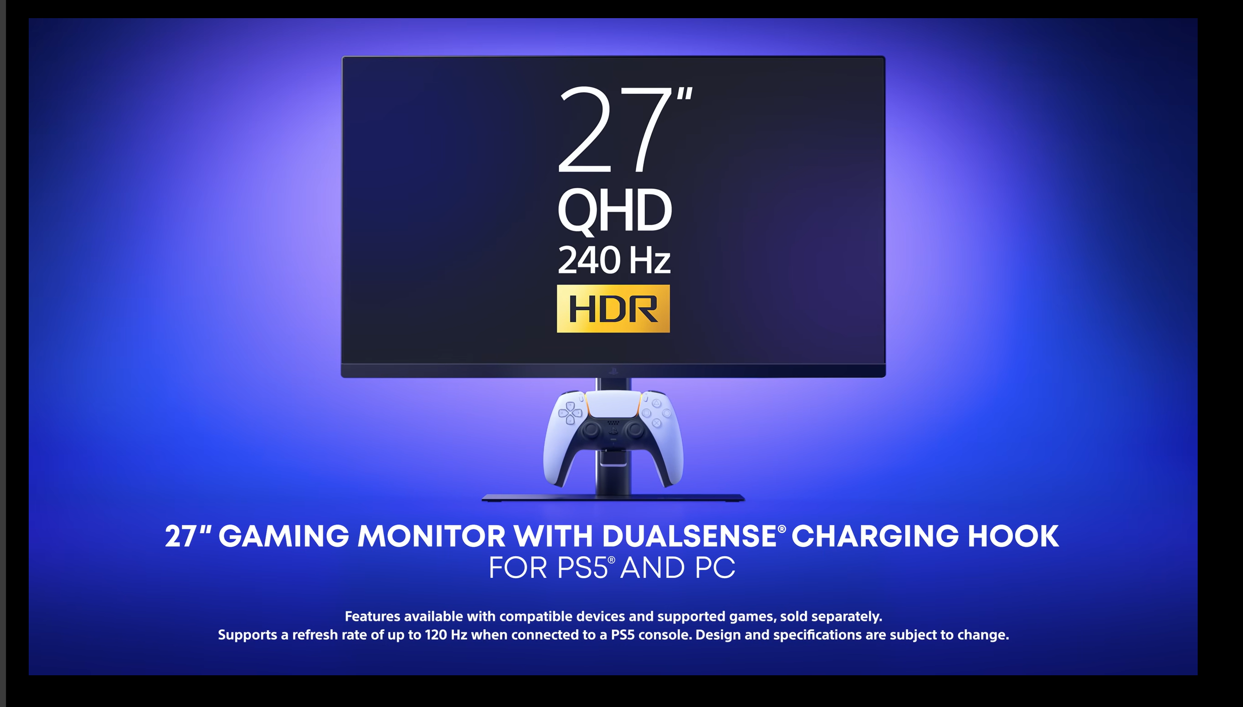 PlayStation’s New 27-Inch Monitor Features VRR and DualSense Charging Hook