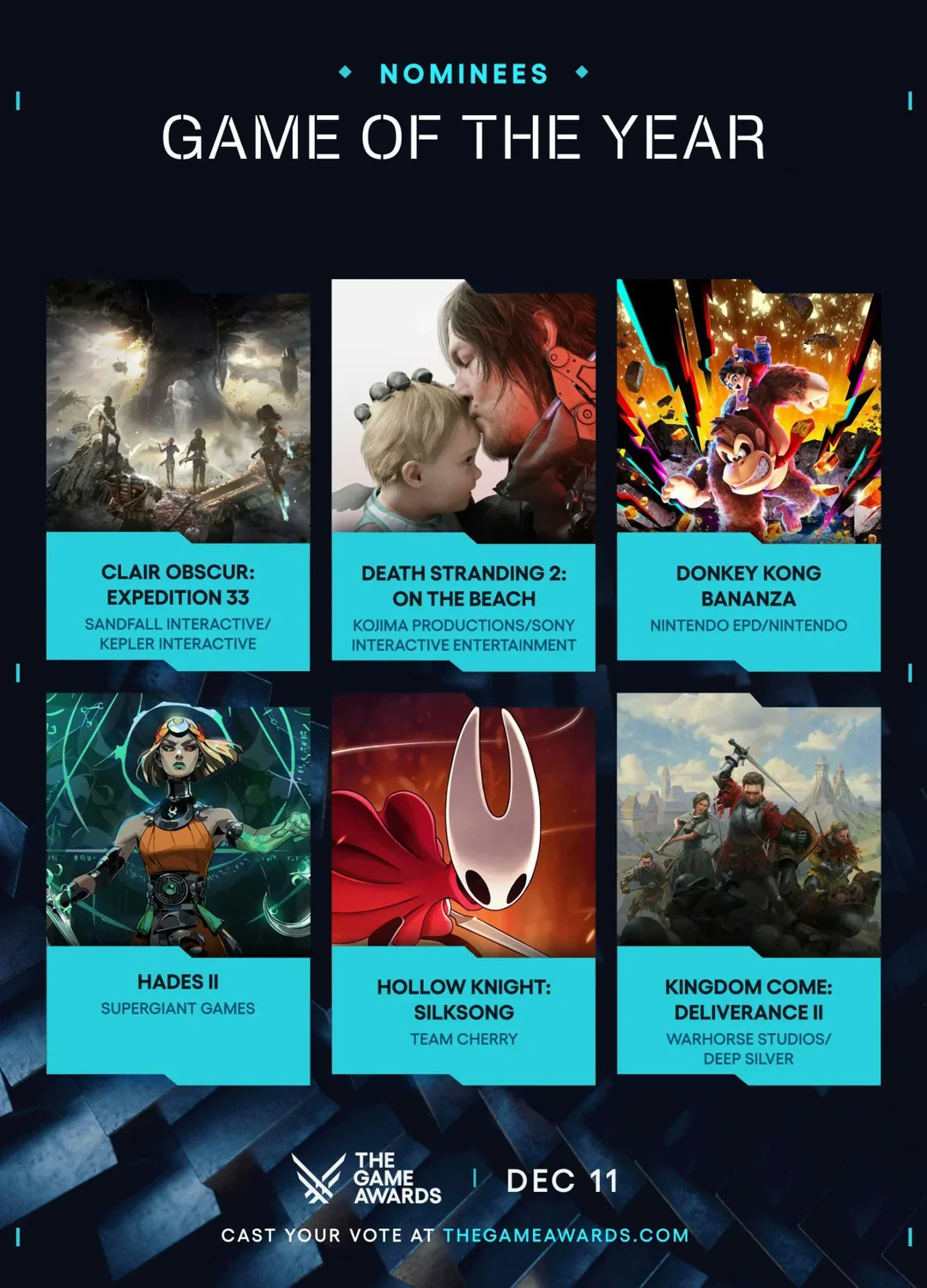 Clair Obscur: Expedition 33 Leads The Game Awards 2025 With 12 Nominations