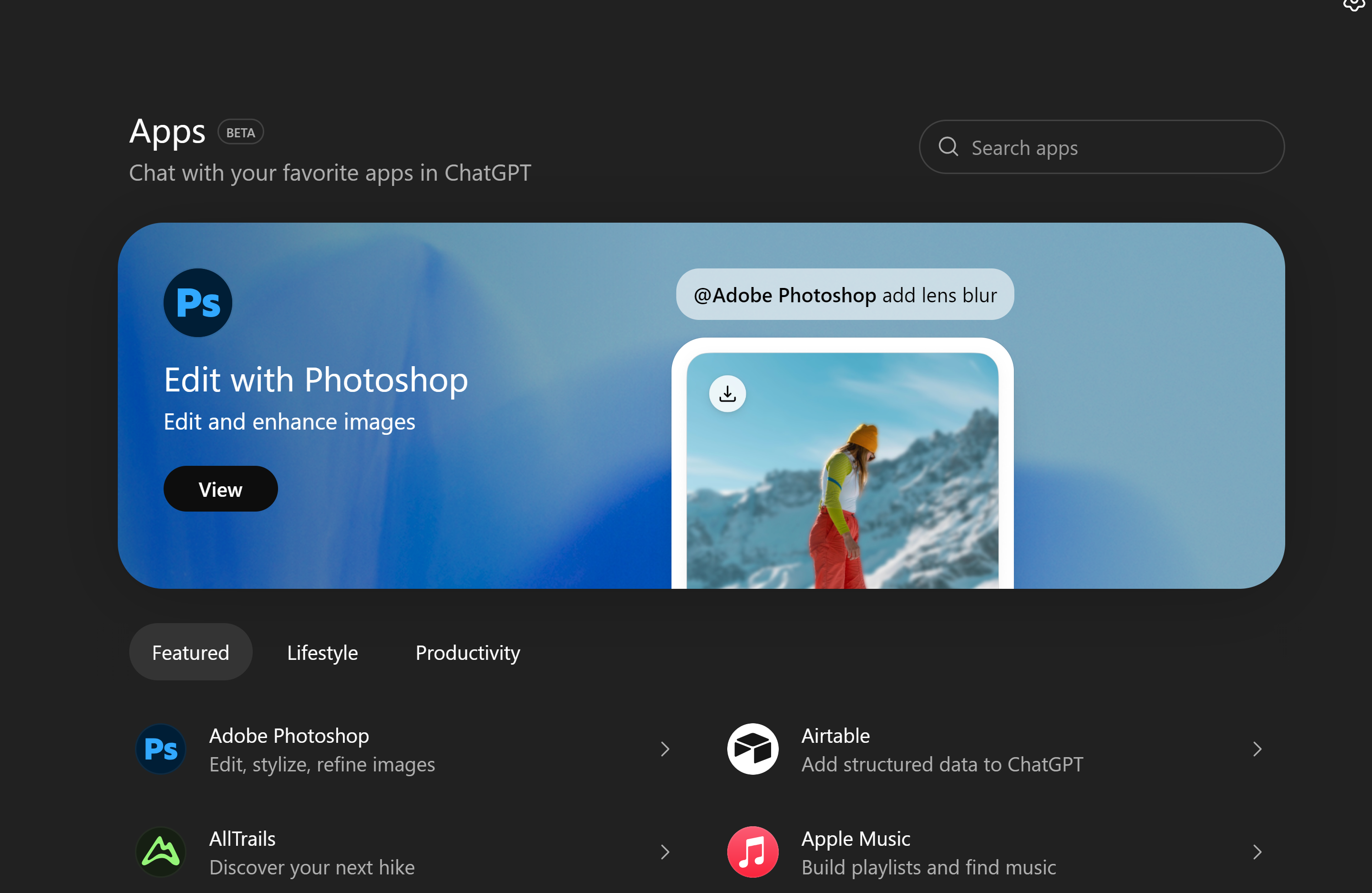 OpenAI Adds Built-In App Store to ChatGPT